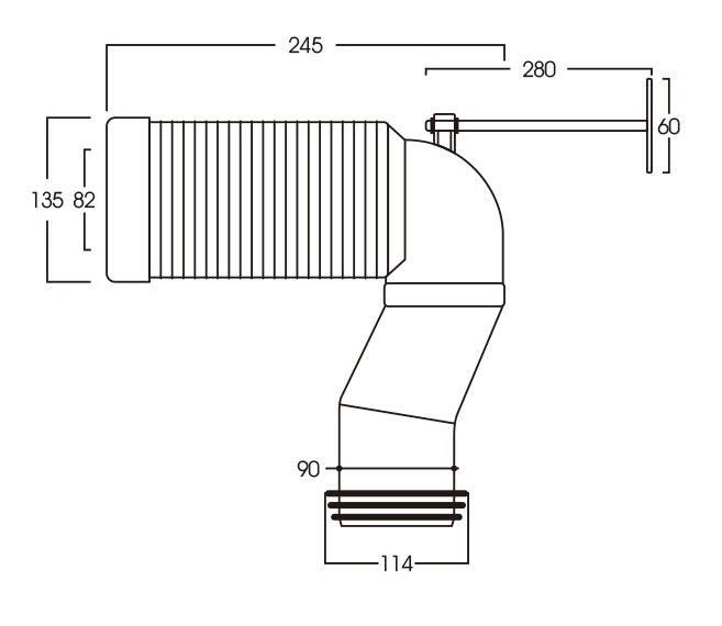 S - Trap Connector 100 - 160mm Adjustable - Model SC02 - OSHONIC