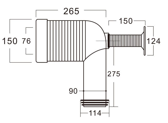 S - Trap Connector 60 - 80mm Adjustable - Model SC01 - OSHONIC