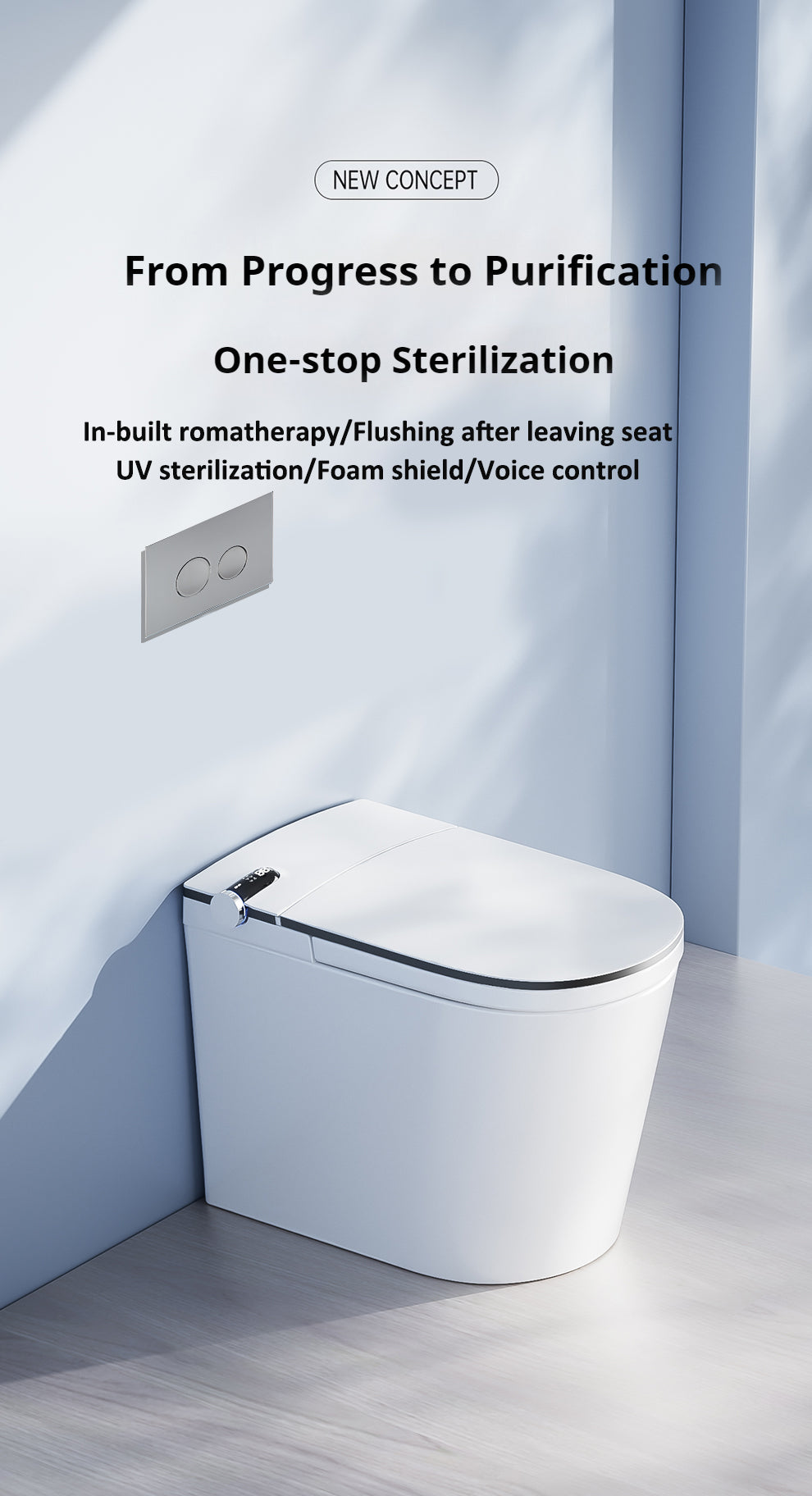 OSHONIC Aura Edge smart toilet, certified model LF720K-DW — front view