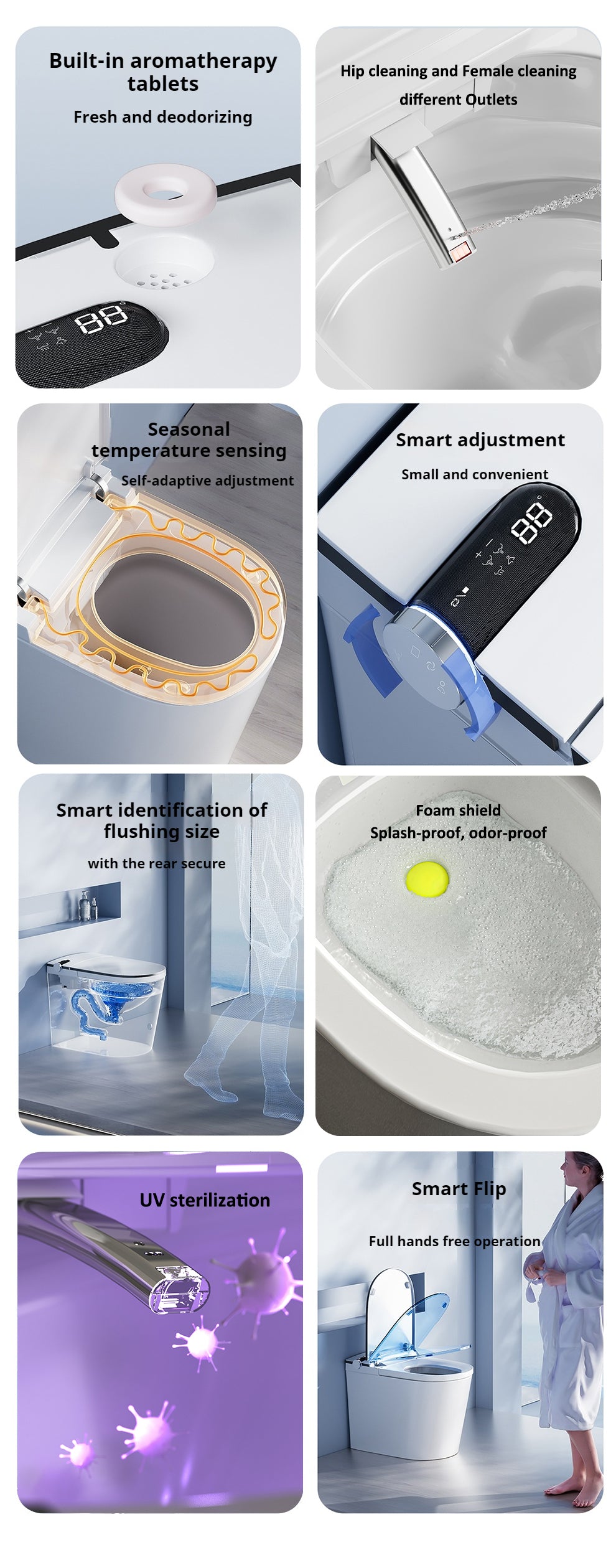 OSHONIC Aura Edge smart toilet, certified model LF720K-DW — angled view