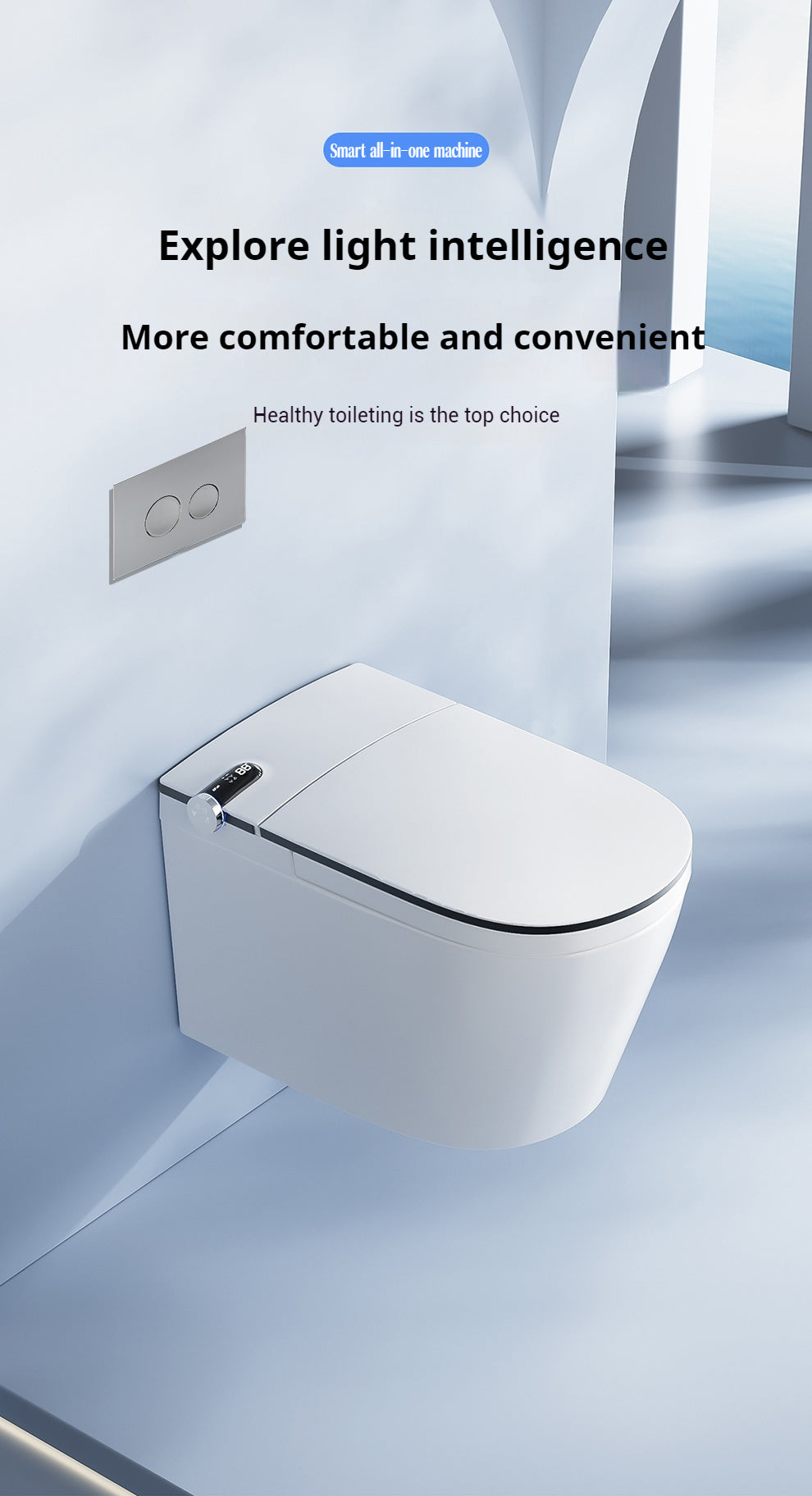 OSHONIC Aura Float wall-hung smart toilet, certified model LF720J-DW — front view